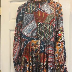 Glory Connection Patchwork Long-Sleeve Shirt